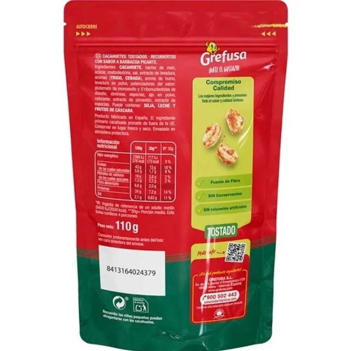 Cacahuetes crujientes Grefusa Tijuana 49 bolsas de 45 g