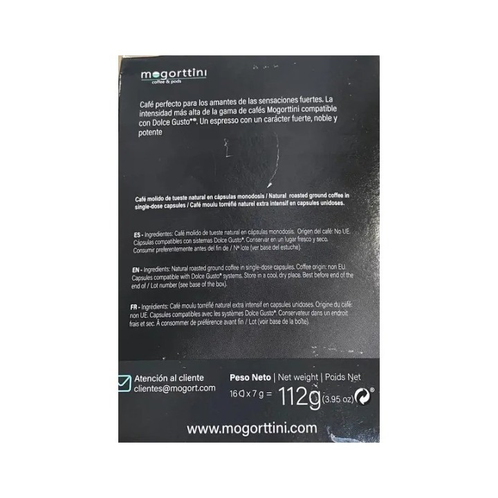 Descafeinado Mogorttini 4 caja 16 cápsulas Dolce Gusto®