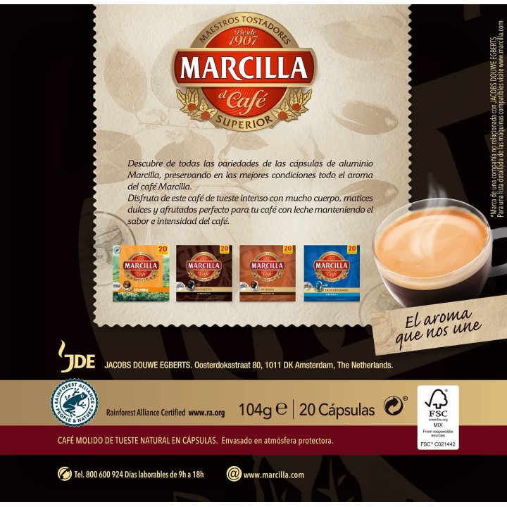 Extra Intenso Marcilla, 20 cápsulas Nespresso®