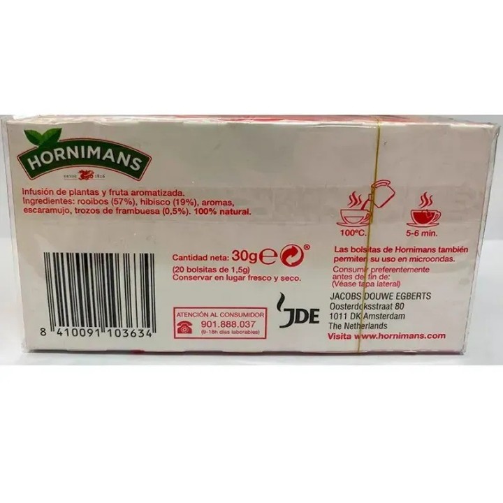 Infusión Infusiónes de frambuesa rooibos 20 bolsitas H – ...