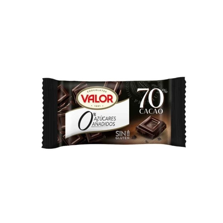 Chocolate Valor 70% Cacao Sin Azúcarcar Tableta Impulso