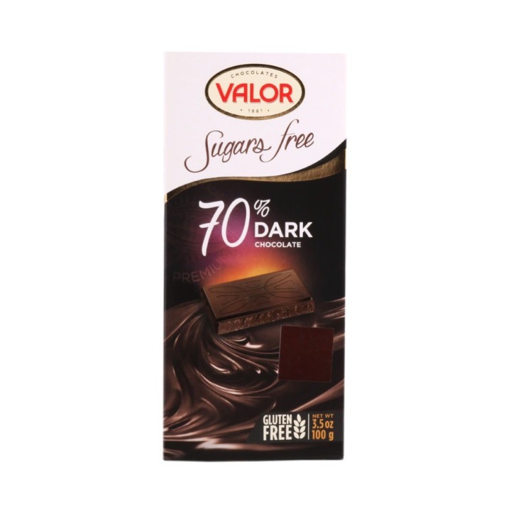 Chocolate Valor 70% Cacao Sin Azúcarcar Tableta Impulso
