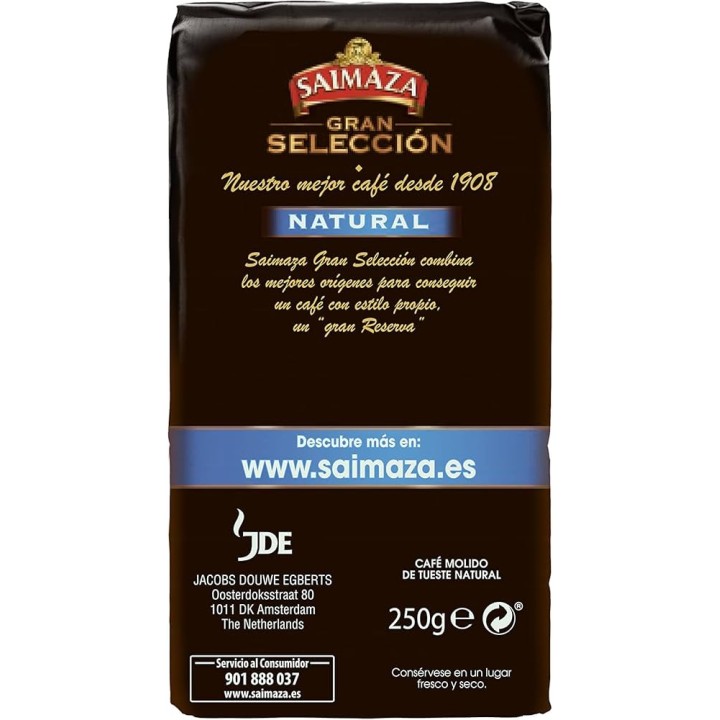 Pack de 5 Saimaza molido Gran Selección Natural, 250 gr