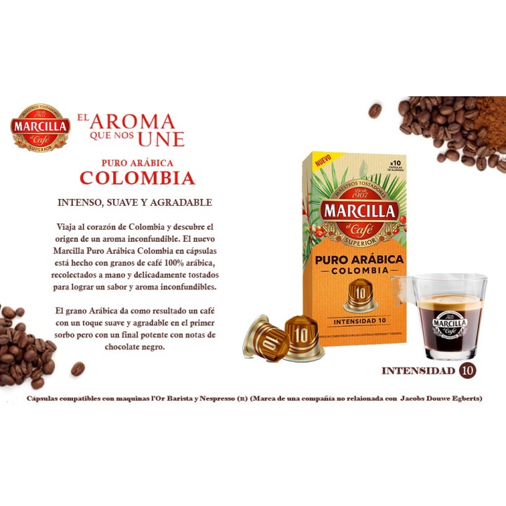 Marcilla Puro Arábica Colombia 100 cápsulas Nespresso®