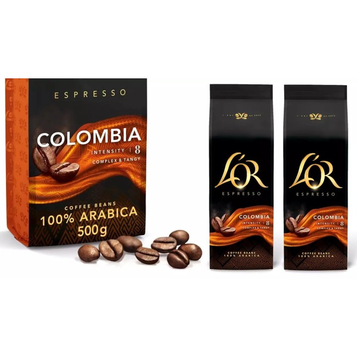 L'OR Colombia 4 paquetes de 500 gr. – Café en Grano