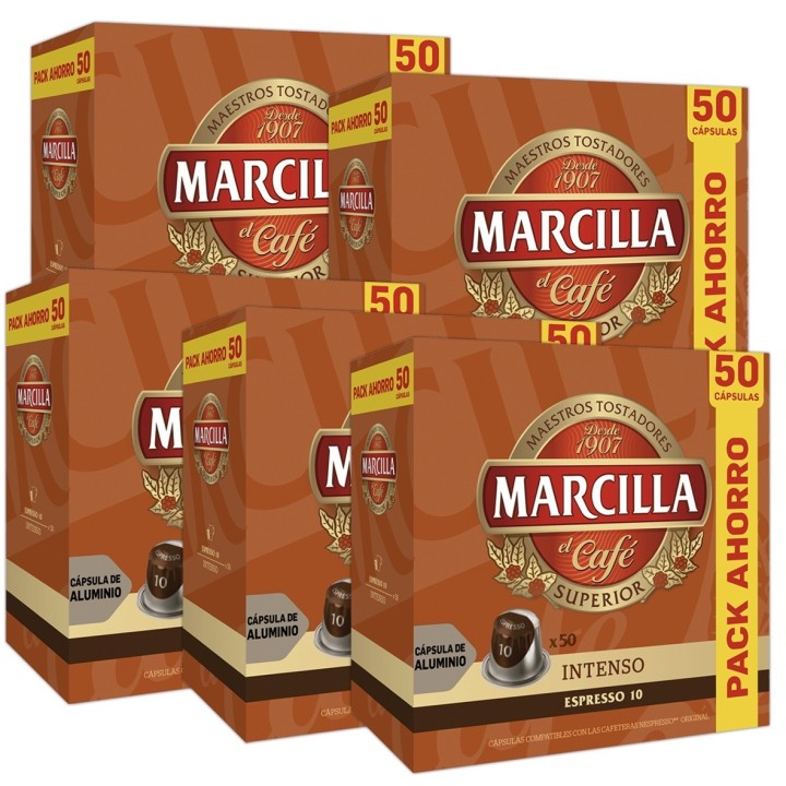 Intenso Marcilla 5 cajas de 50 cápsulas Nespresso®