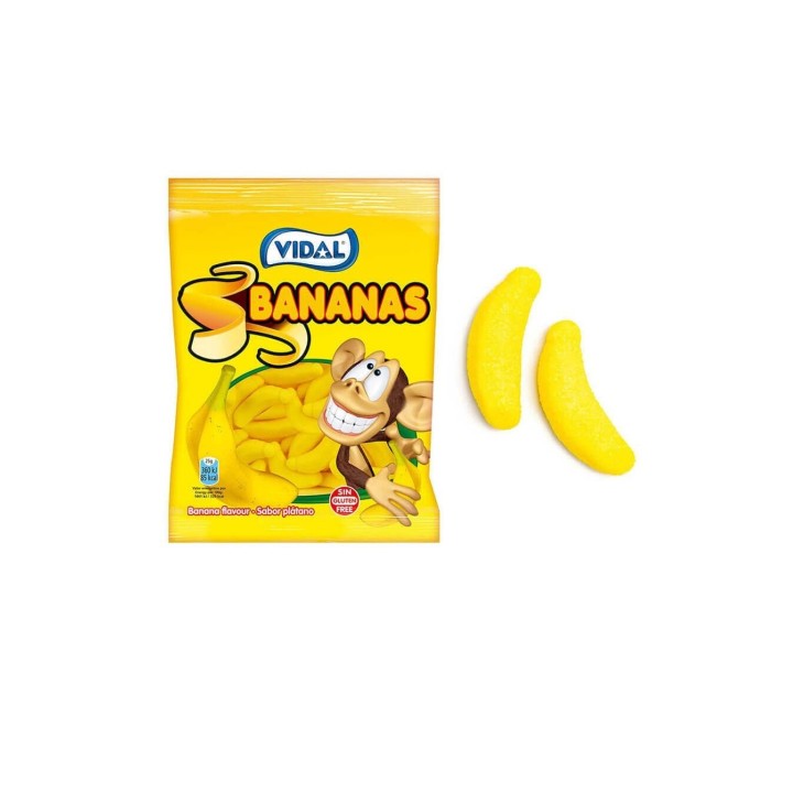 Bananas Vidal 14 bolsas de 90 gr de gomonolas