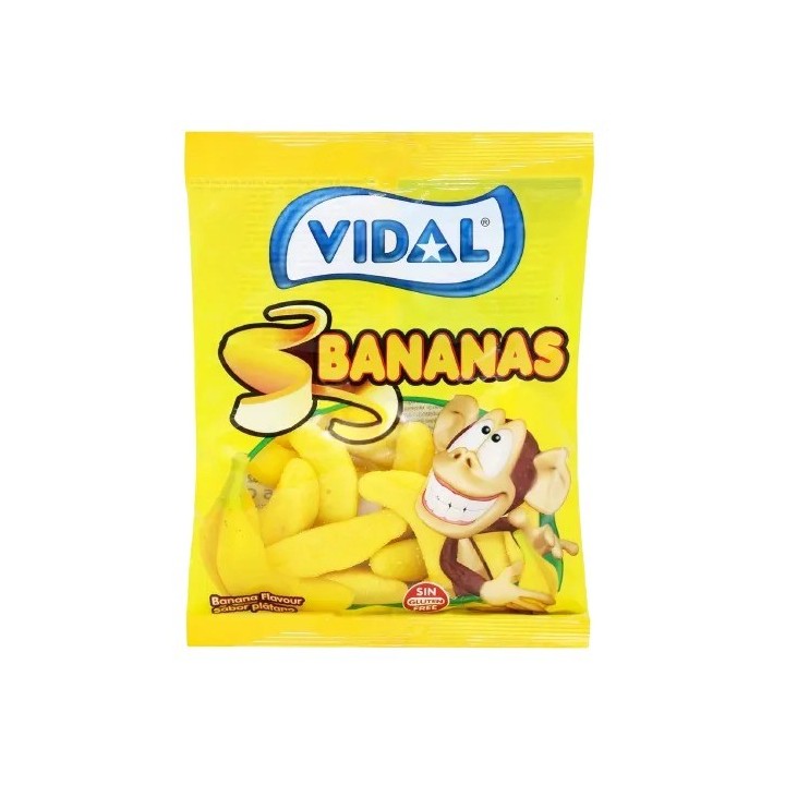 Bananas Vidal 14 bolsas de 90 gr de gomonolas