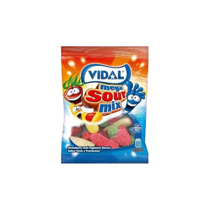 Mega sour Mix Vidal 90 gramos caja 14 unidades