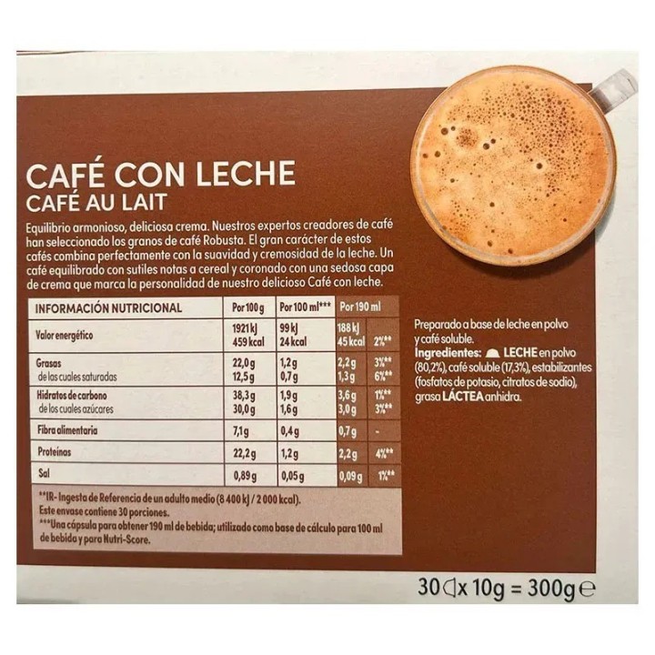 Café con Leche Dolce Gusto Nescafé 90 Cápsulas | Formato Magnum
