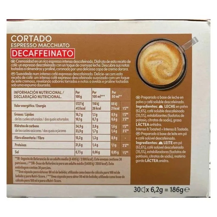 Cortado Descafeinado Dolce Gusto Magnum | 90 Cápsulas