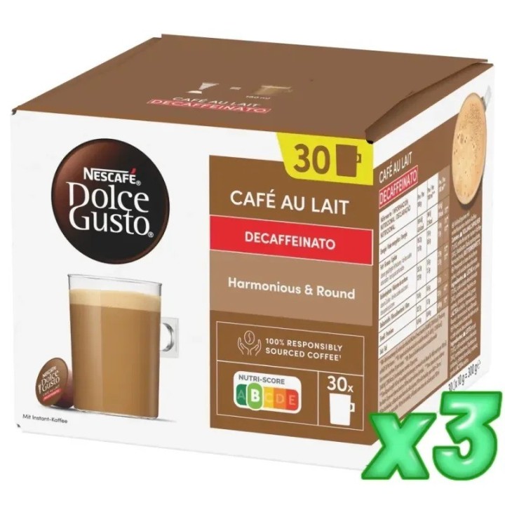 Café con Leche Descafeinado Nescafé Dolce Gusto 90 Cápsulas