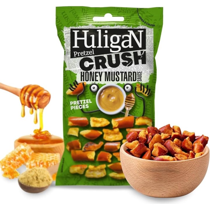 Huligan Crush miel mostaza 18x65g | Snack práctico