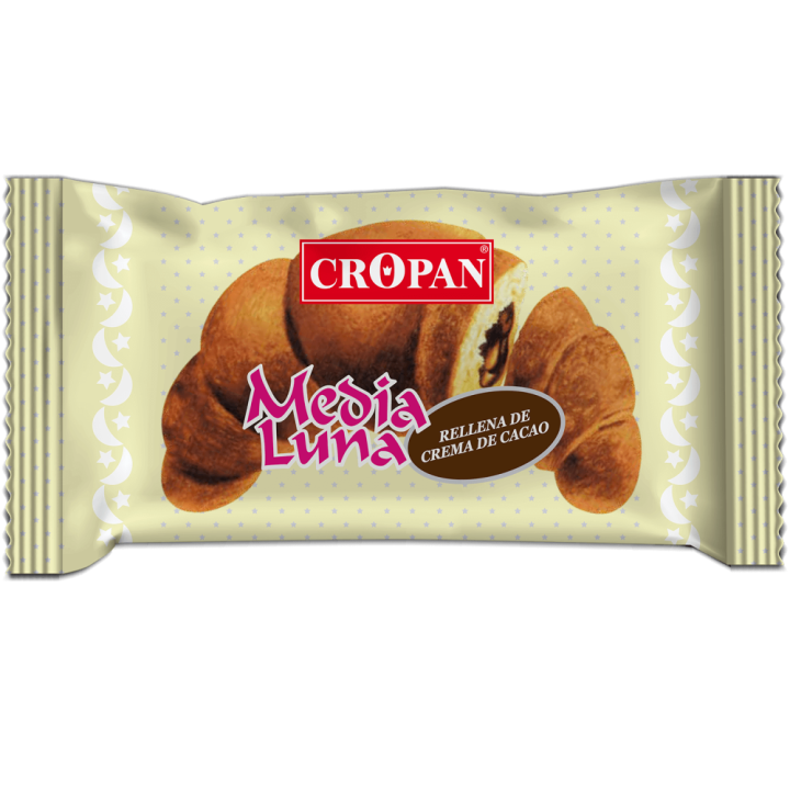 Media Luna Cropan rellena de crema de cacao, caja de 12
