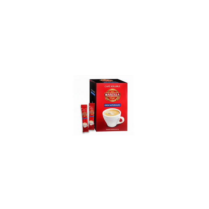 Marcilla soluble descafeinado, 100 sobres de 2 gramos