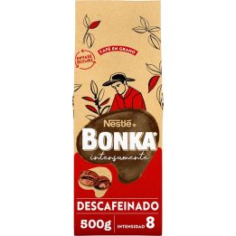 Café en grano descafeinado Bonka 500 gr intensidad 8 procedente de cultivo responsable