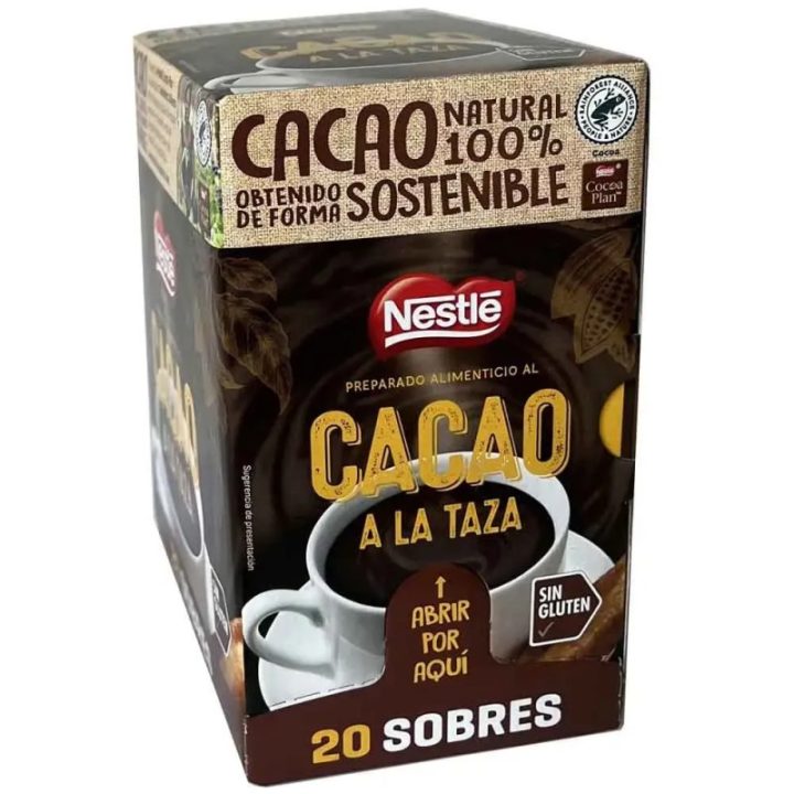 Nestlé Cacao a la Taza | Caja 20 Sobres x 30g | Sin Gluten