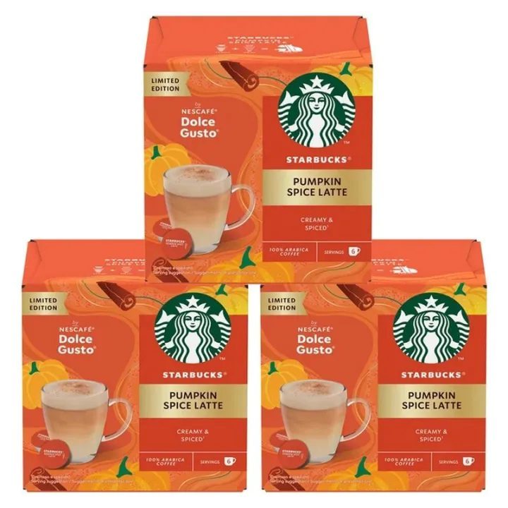 Pack 3 Cajas Starbucks Pumpkin Spice Latte Dolce Gusto - 36 Capsulas