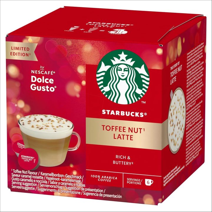 Starbucks Toffee Nut Latte, 12 cápsulas Dolce Gusto