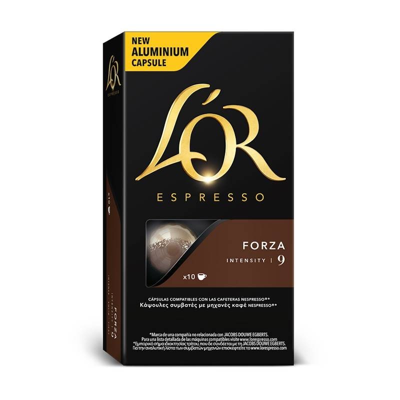 FORZA L'OR, 10 capsulas aluminio compatibles NESPRESSO