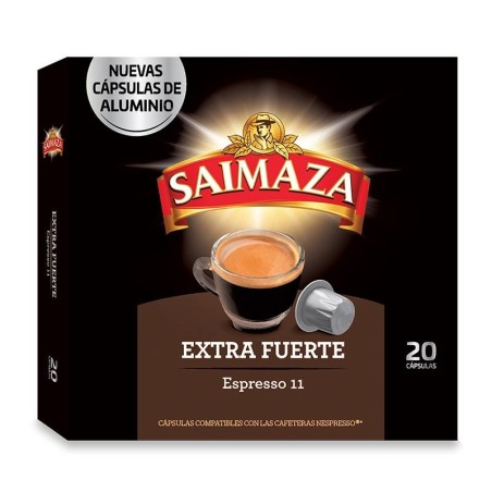 EXTRA FUERTE 20 cápsulas de aluminio SAIMAZA compatibles Nespresso EXTRA FUERTE 20 cápsulas de aluminio SAIMAZA compatibles Nespresso