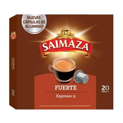 FUERTE 20 cápsulas de aluminio SAIMAZA compatibles Nespresso