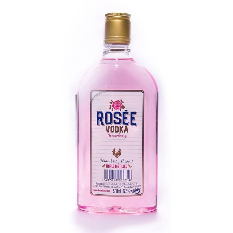 Vodka Rosée Strawberry, botella plástico 0,5l
