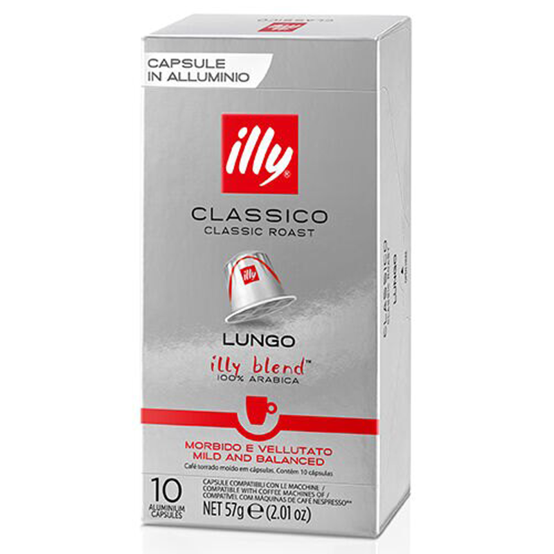 Lungo Clásico Illy 10 cápsulas de café compatibles con Nespresso 8003753158730