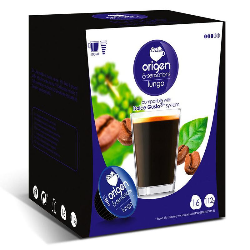 LUNGO, 16 cápsulas ORIGEN Sensations compatibles Dolce Gusto LUNGO, 16 cápsulas ORIGEN Sensations compatibles Dolce Gusto