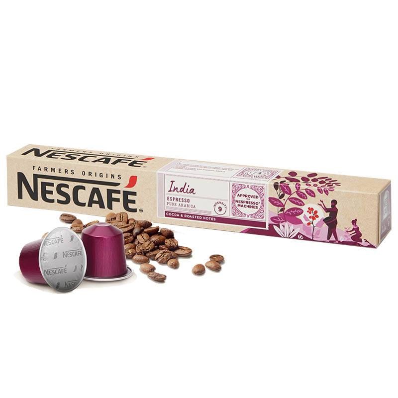 India Nescafé, 10 cápsulas Nespresso® aluminio intensidad 9 India Nescafé, 10 cápsulas Nespresso® aluminio intensidad 9