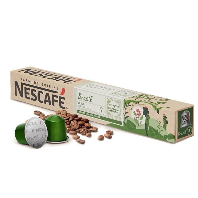 Brazil Lungo Nescafé, 10 cápsulas Nespresso® aluminio intensidad 8