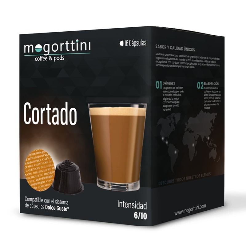 Cortado 16 cápsulas Mogorttini compatible Dolce Gusto Cortado 16 cápsulas Mogorttini compatible Dolce Gusto