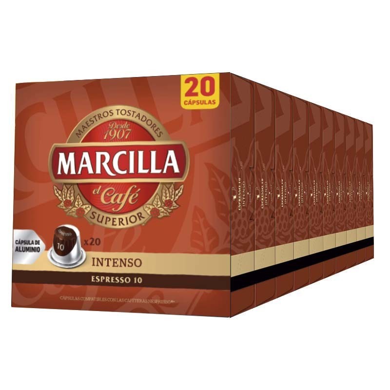 Intenso Marcilla 10 cajas de 20 cápsulas compatibles Nespresso