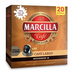 Café Largo Marcilla 20 Cápsulas de aluminio compatibles con Nespresso