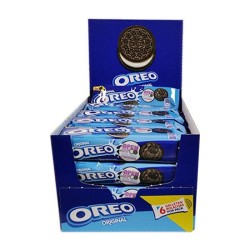 Oreo clásica, caja con 20 paquetes de 6 galletas cada uno. Formato impulso.