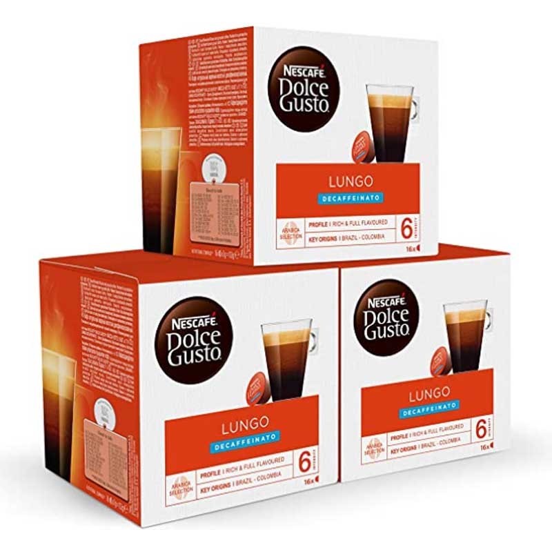 Café Lungo Descafeinado Pack 48 cápsulas Dolce Gusto Café Lungo Descafeinado Pack 48 cápsulas Dolce Gusto