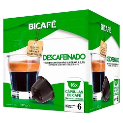 Descafeinado Bicafé, 16 cápsulas compatibles con Dolce Gusto