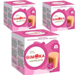 3 cajas de Café con Leche Gimoka compatible Dolce Gusto 16 cápsulas