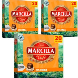 3 cajas de Colombia Marcilla 20 cápsulas compatibles con Nespresso