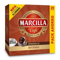 3 cajas Intenso Marcilla, 20 cápsulas de aluminio compatibles con Nespresso 2