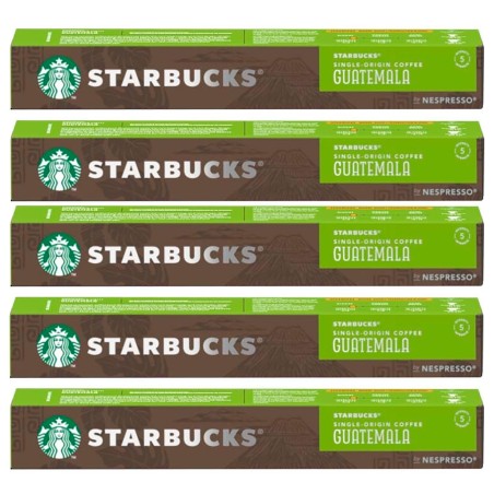 5 tubos de  Guatemala 10 Cápsulas Single Origin Coffee Nespresso Starbucks