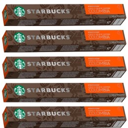 5 tubos Colombia 10 Cápsulas Single Origin Coffee  Nespresso Starbucks