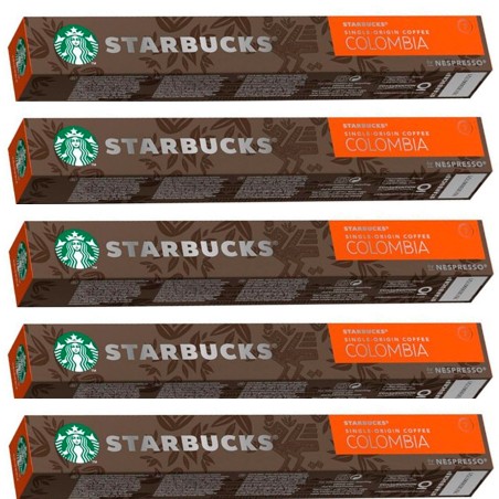 5 tubos Colombia 10 Cápsulas Single Origin Coffee  Nespresso Starbucks