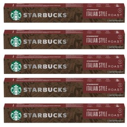 5 tubos Italian Style Roast de Starbucks, 10 cápsulas de Nespresso