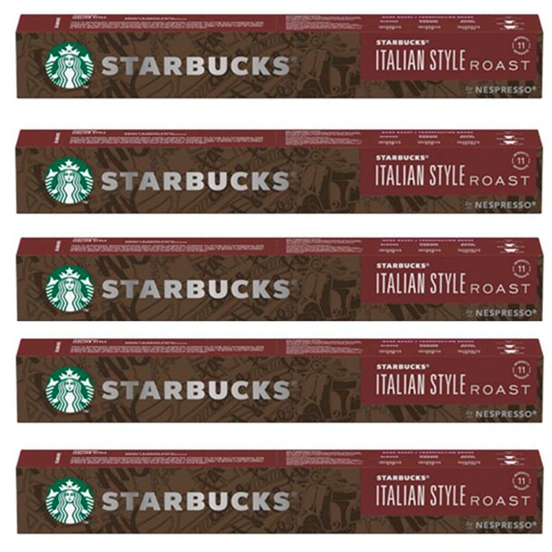 5 tubos Italian Style Roast de Starbucks, 10 cápsulas de Nespresso 5 tubos Italian Style Roast de Starbucks, 10 cápsulas de Nespresso