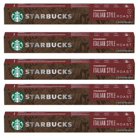 5 tubos Italian Style Roast de Starbucks, 10 cápsulas de Nespresso