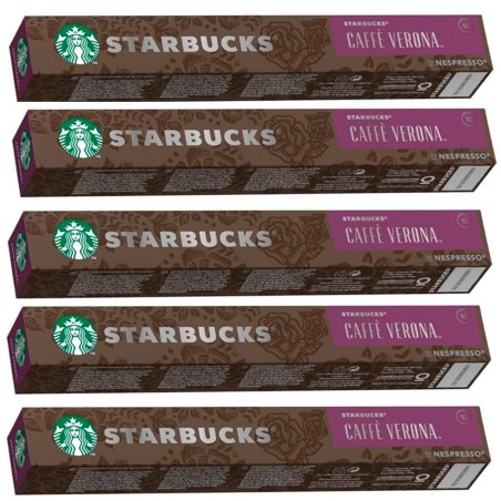 5 TUBOS Café Verona 10 Cápsulas Nespresso Starbucks