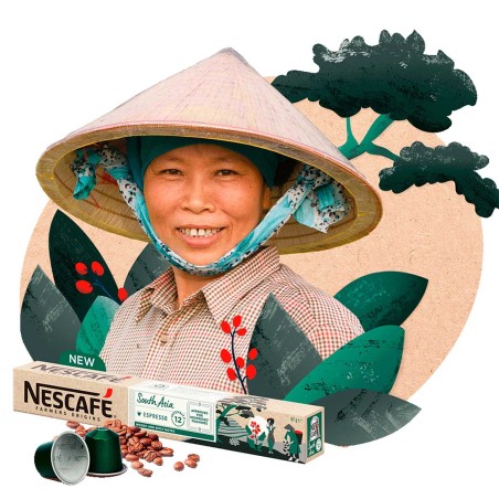 6 tubos South Asia Espresso Nescafé 10 cápsulas Nespresso de aluminio
