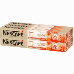 6 tubos de Andes lungo Nescafé, 10 cápsulas Nespresso de aluminio