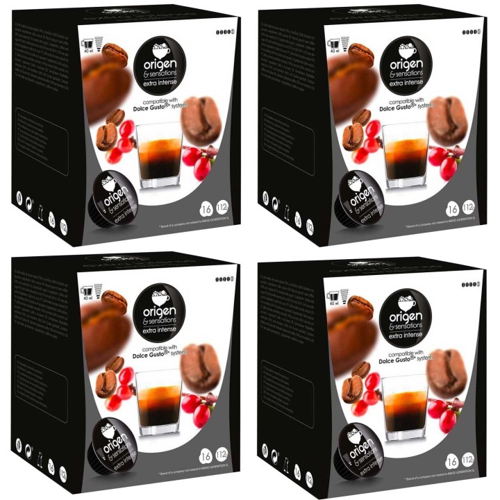 4 cajas de Extra intenso, 16 cápsulas Origen & Sensations compatibles Dolce Gusto 8435336216016